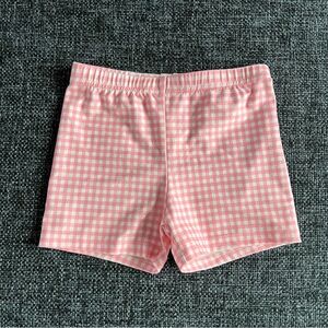Kids Pink Gingham Elastic-Waist Shorts
